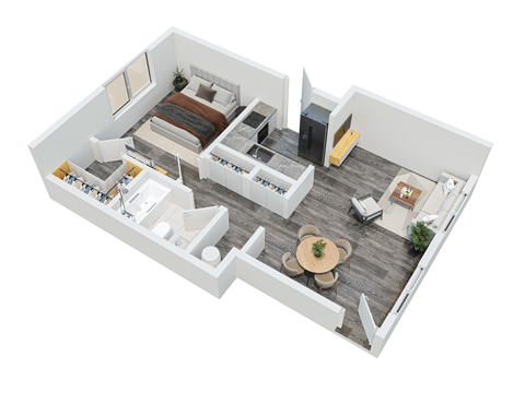 bedroom floor plan an in 3d